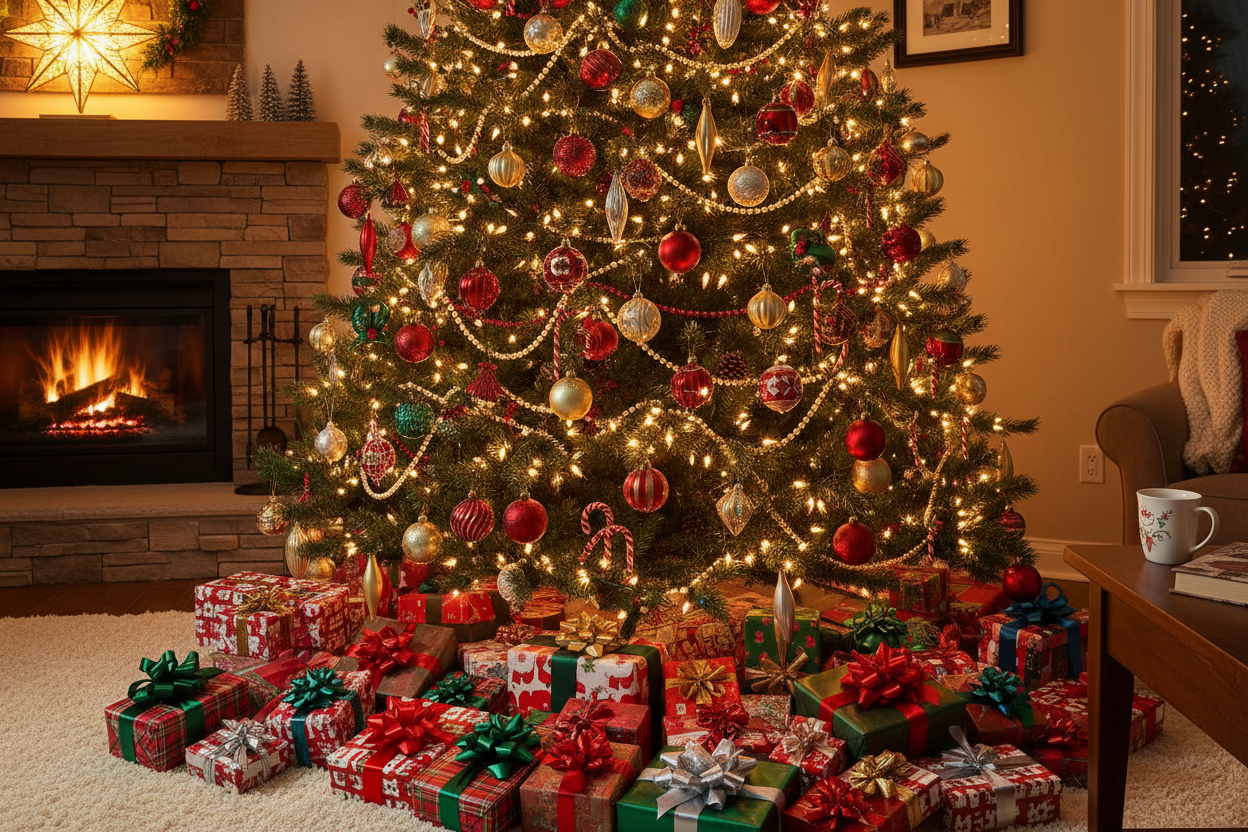 christmas tree with gifts 